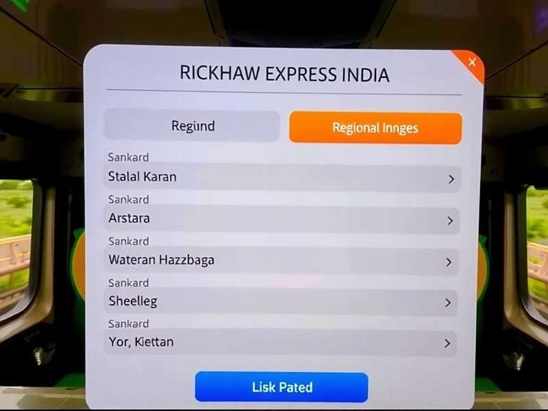 Rickshaw Express India language selection menu showing 10 regional languages